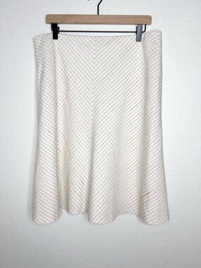 Carolina Herrera Cream Plaid A-Line Skirt size 14